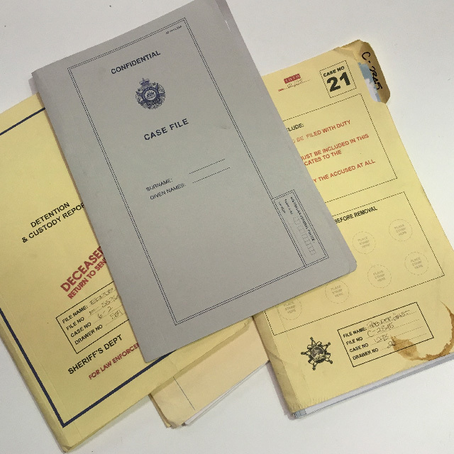 PAPERWORK, Police Files - Box Lot or PAP0003 - PAPERWORK, Police File - Each